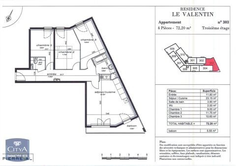  Appartement  louer 4 pices 72 m