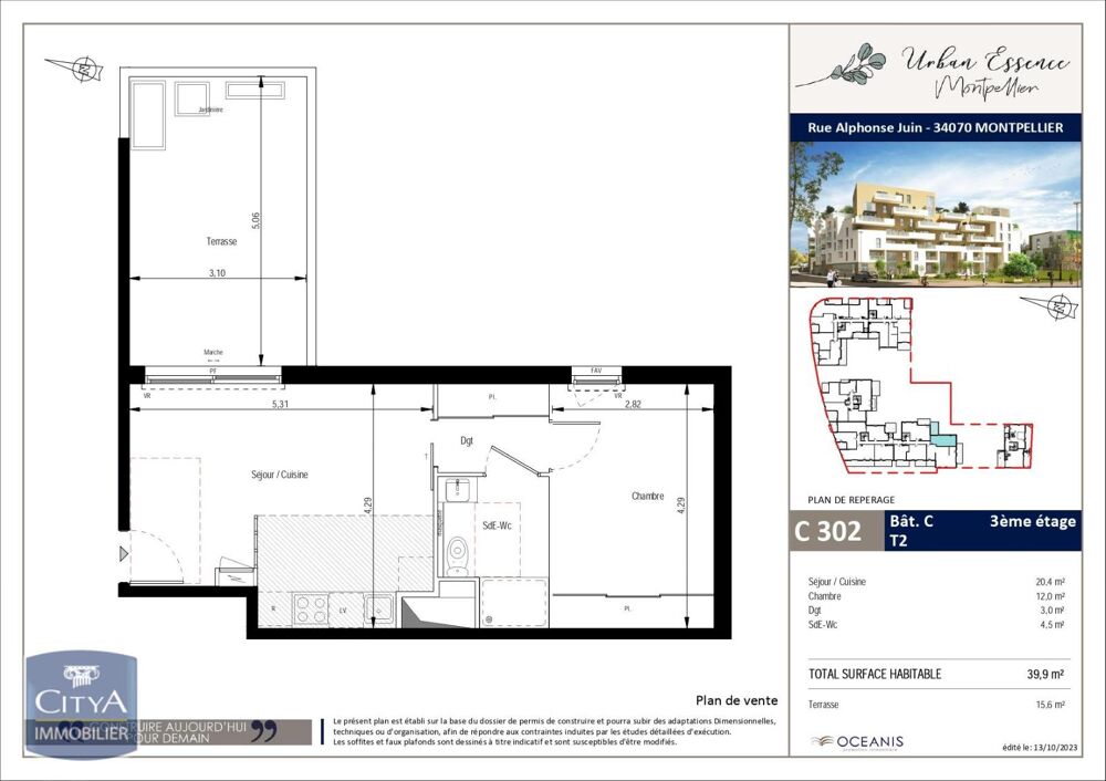 location Appartement - 2 pièce(s) - 40 m² Montpellier (34000)