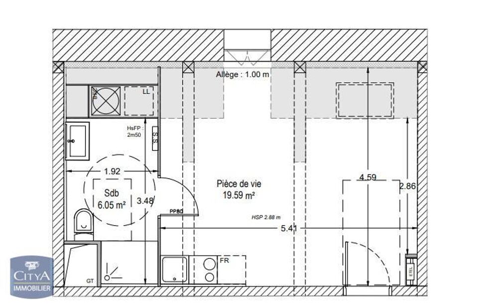 location Appartement - 1 pièce(s) - 29 m² Douai (59500)