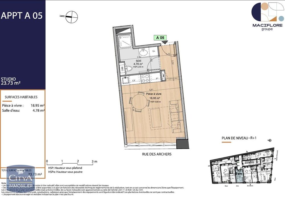 location Appartement - 1 pièce(s) - 24 m² Dax (40100)
