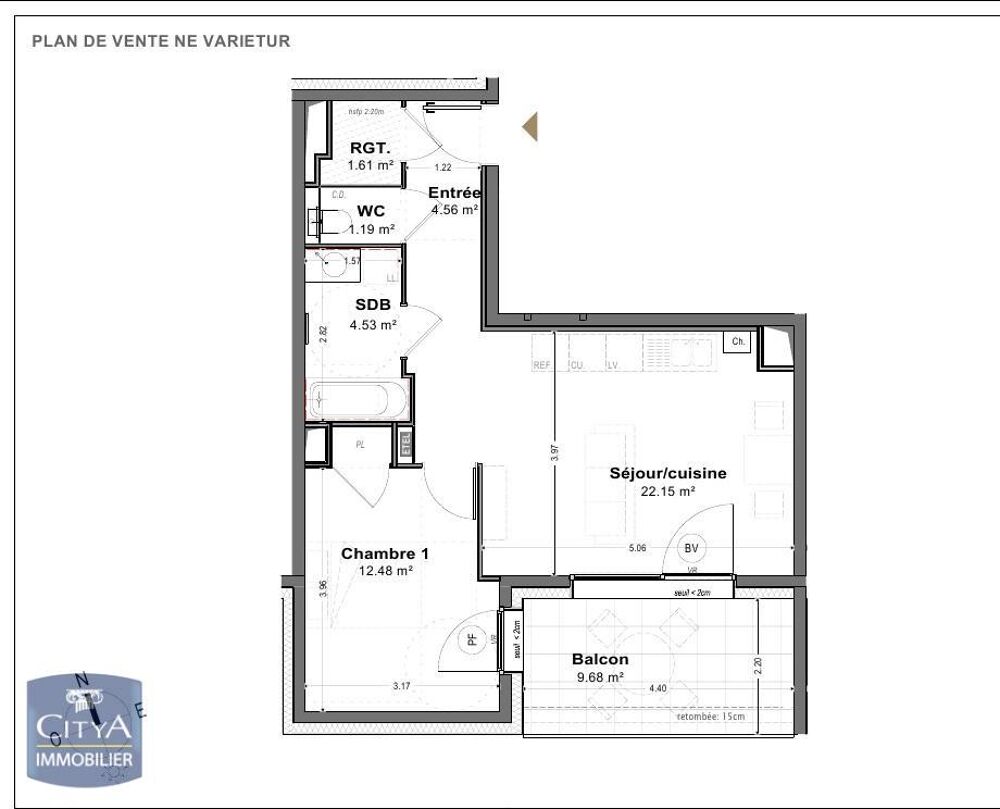 location Appartement - 2 pièce(s) - 47 m² Saint-Martin-d'Hères (38400)