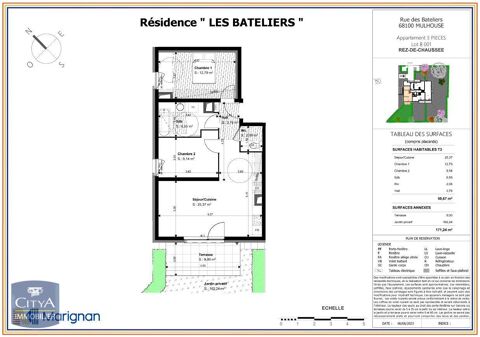  Appartement  louer 3 pices 60 m