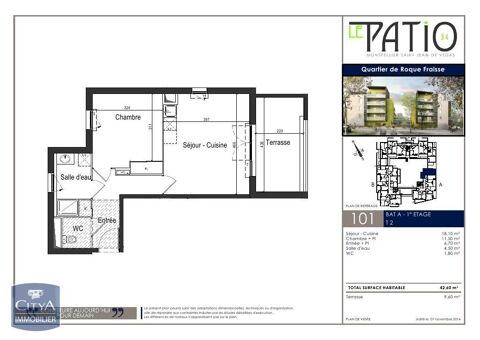   Location Appartement Appartement - 2 pice(s) - 43 m