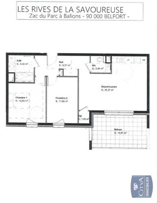  Appartement à louer 3 pièces 68 m²