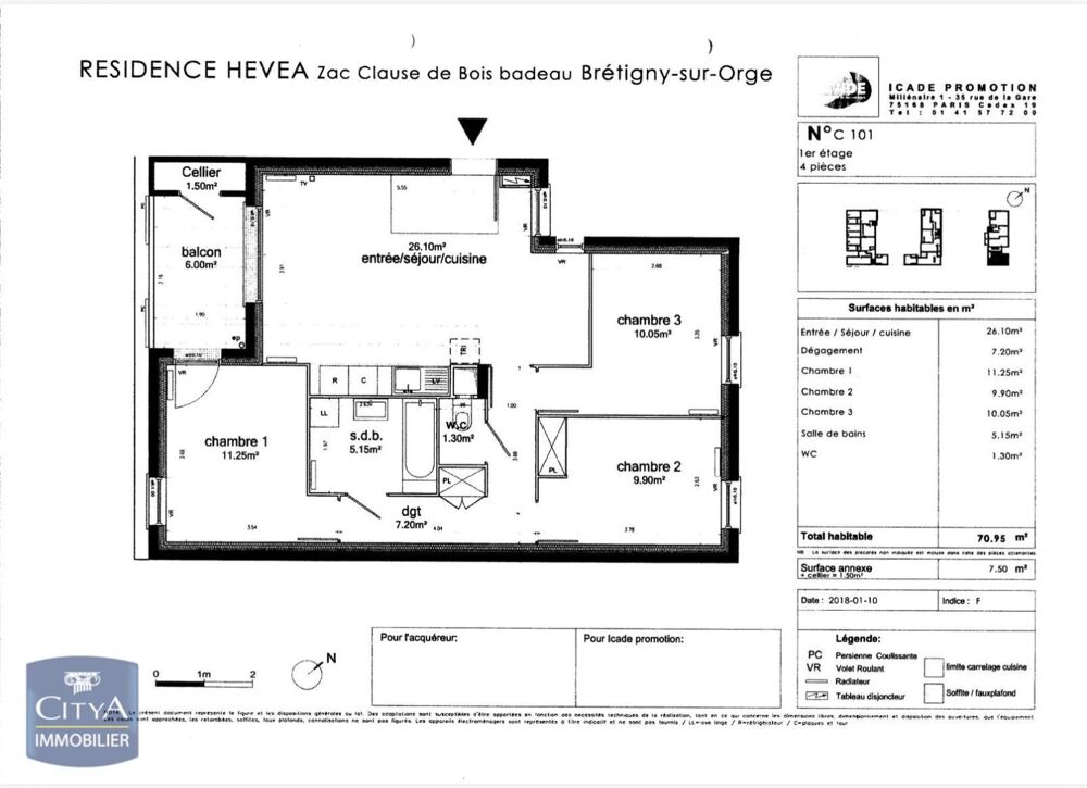 location Appartement - 4 pièce(s) - 71 m² Brétigny-sur-Orge (91220)