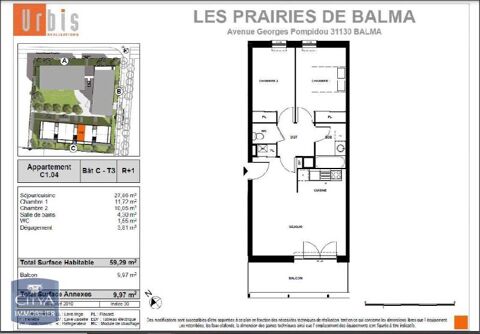  Appartement  louer 3 pices 59 m