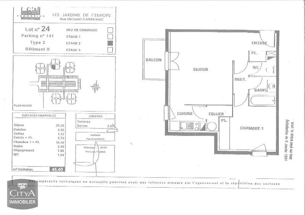 location Appartement - 2 pièce(s) - 45 m² Mérignac (33700)