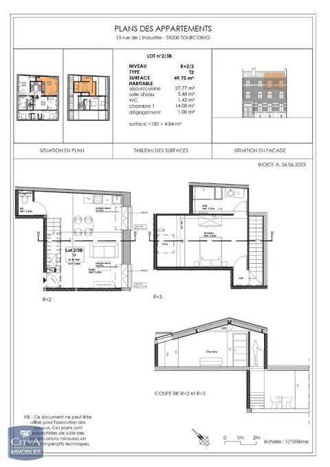   Location Appartement Appartement - 2 pi�ce(s) - 50 m�