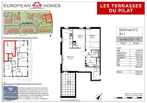  Appartement � louer 3 pi�ces 65 m�