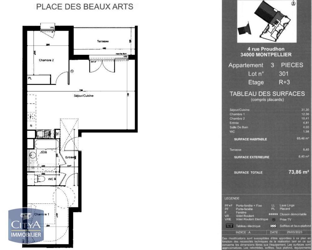 location Appartement - 3 pièce(s) - 65 m² Montpellier (34090)