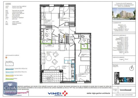   Location Appartement Appartement - 4 pièce(s) - 92 m²