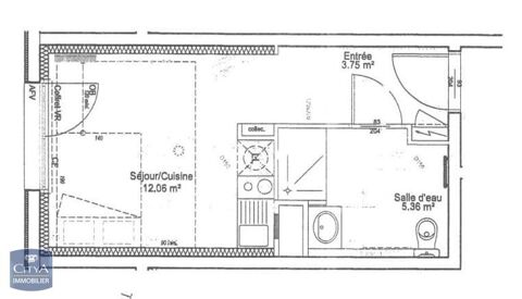  Appartement  louer 1 pice 21 m