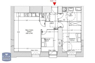  Appartement à louer 3 pièces 63 m²