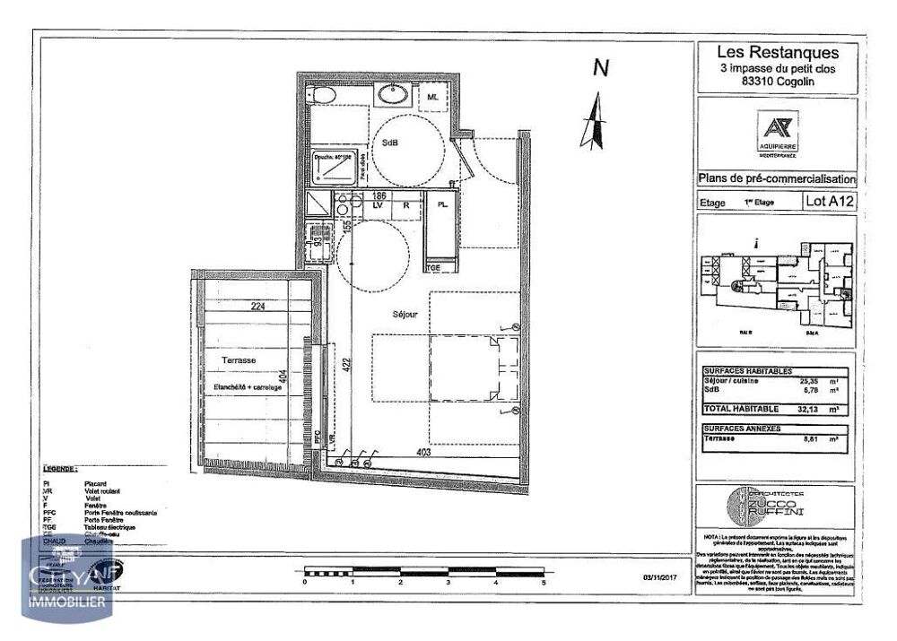 location Appartement - 1 pièce(s) - 33 m² Cogolin (83310)
