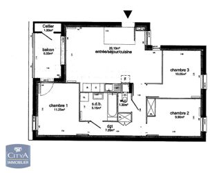  Appartement à louer 4 pièces 71 m²