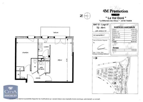  Appartement  louer 2 pices 48 m