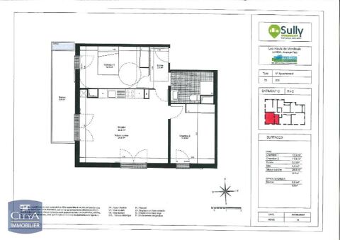  Appartement � louer 3 pi�ces 62 m�