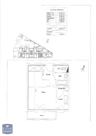 Appartement à louer 1 pièce 30 m²