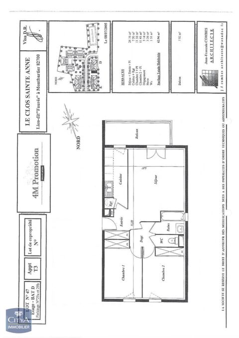  Appartement � louer 3 pi�ces 63 m�