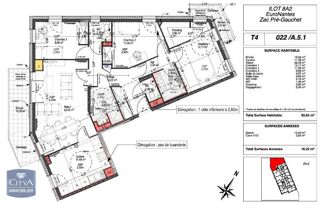  Appartement � louer 4 pi�ces 94 m�