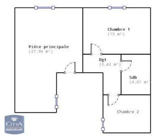  Appartement à louer 3 pièces 59 m²