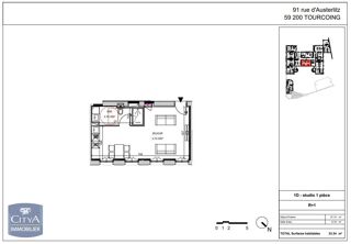 Appartement à louer 1 pièce 33 m²