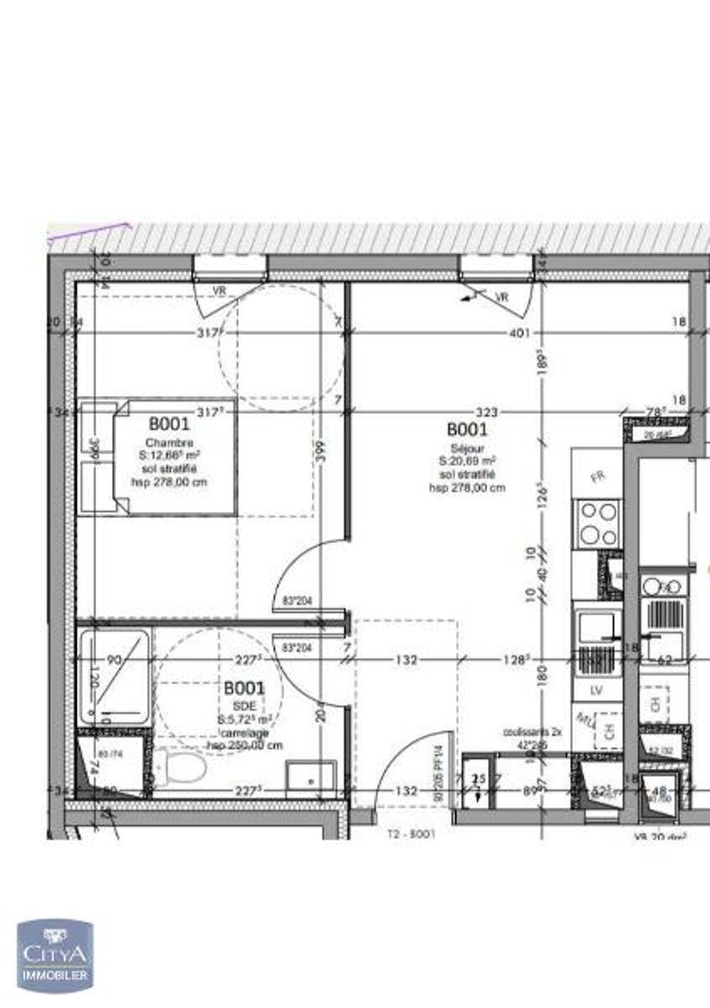 location Appartement - 2 pièce(s) - 39 m² Tours (37100)