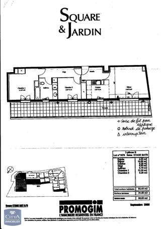  Appartement à louer 3 pièces 64 m²