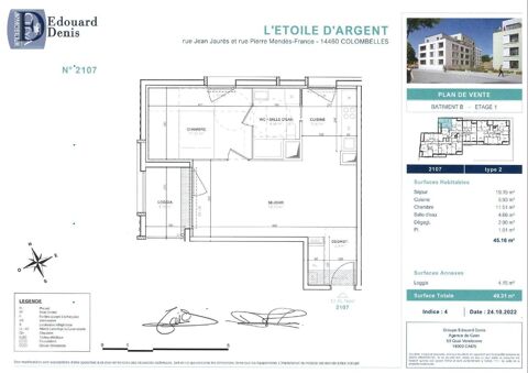  Appartement � louer 2 pi�ces 45 m�