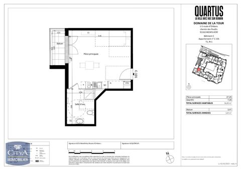  Appartement  louer 1 pice 34 m