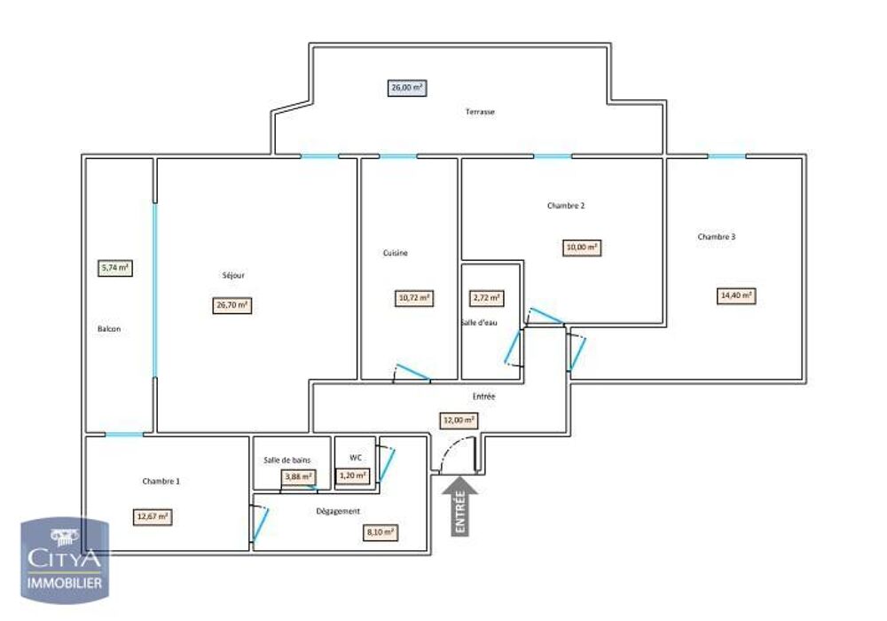 location Appartement - 4 pièce(s) - 102 m² Villeurbanne (69100)