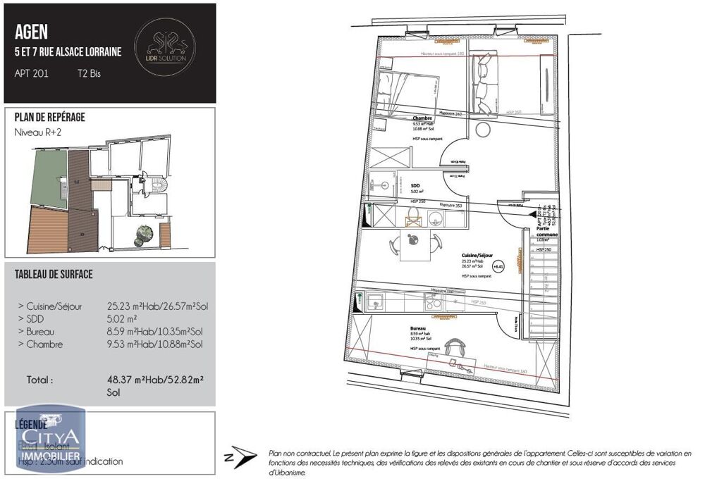 location Appartement - 2 pièce(s) - 48 m² Agen (47000)