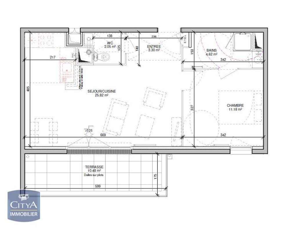 location Appartement - 2 pièce(s) - 47 m² Caen (14000)