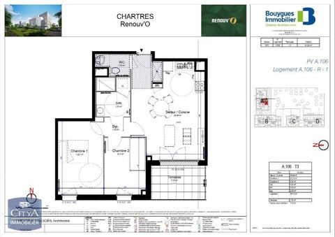  Appartement � louer 3 pi�ces 59 m�