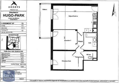  Appartement � louer 3 pi�ces 62 m�