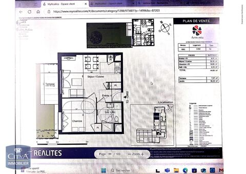  Appartement  louer 2 pices 45 m