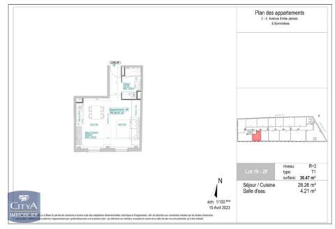  Appartement � louer 1 pi�ce 32 m�