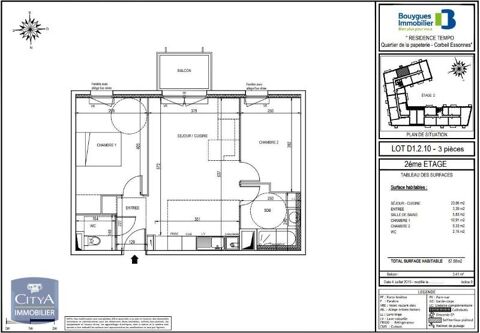  Appartement  louer 3 pices 58 m