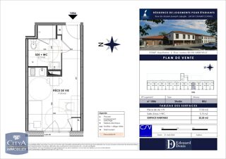  Appartement � louer 1 pi�ce 22 m�