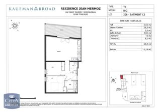  Appartement � louer 3 pi�ces 62 m�