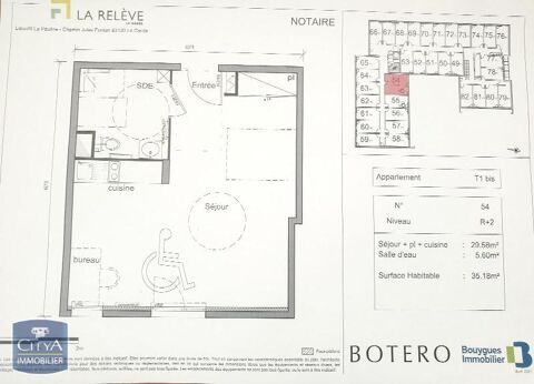  Appartement  louer 1 pice 35 m