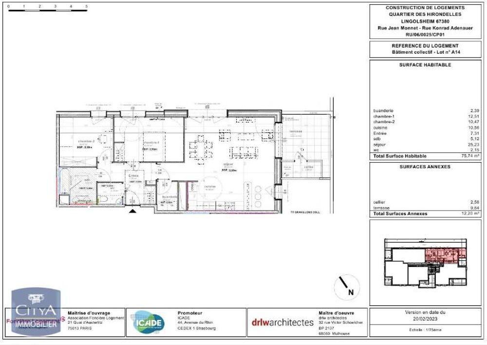 location Appartement - 3 pièce(s) - 76 m² Lingolsheim (67380)