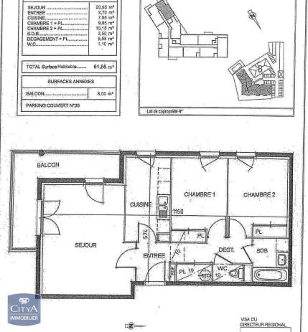 location Appartement - 3 pièce(s) - 62 m² Yvetot (76190)