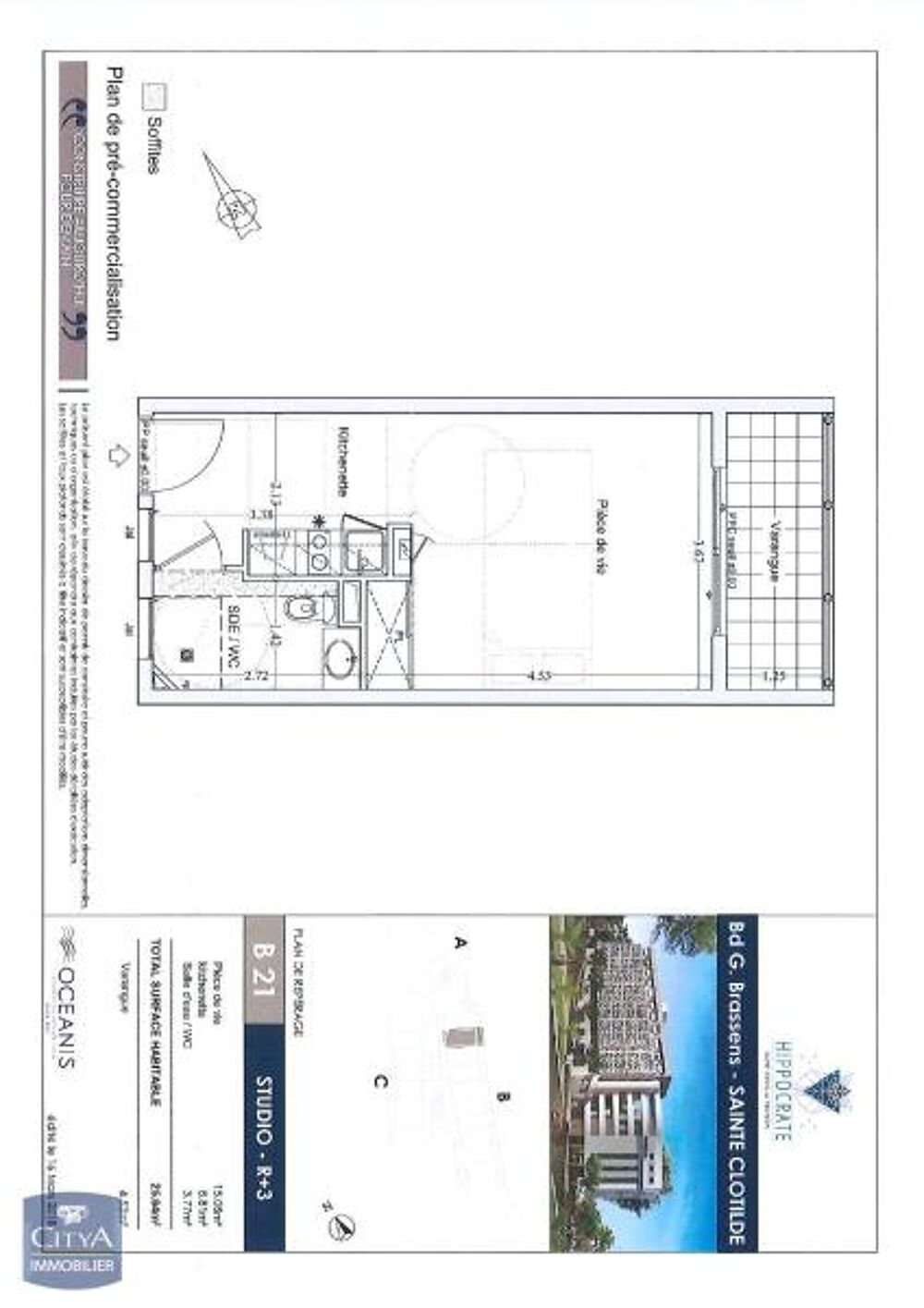 location Appartement - 1 pièce(s) - 26 m² Saint-Denis (97400)