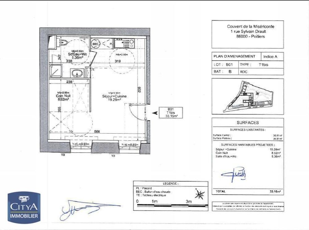location Appartement - 1 pièce(s) Poitiers (86000)