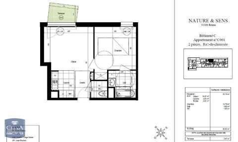  Appartement  louer 2 pices 40 m