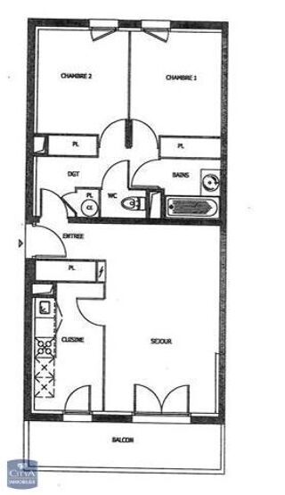  Appartement � louer 3 pi�ces 62 m�