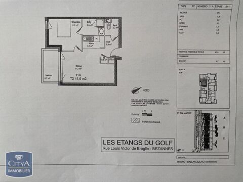  Appartement  louer 2 pices 42 m