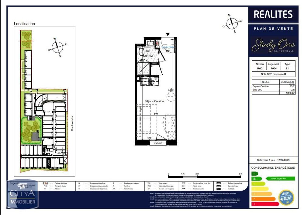 location Appartement - 1 pièce(s) - 18 m² La Rochelle (17000)