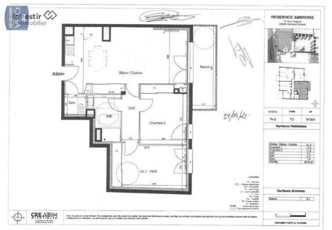  Appartement � louer 3 pi�ces 68 m�